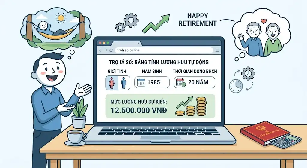 Công cụ tính lương hưu online