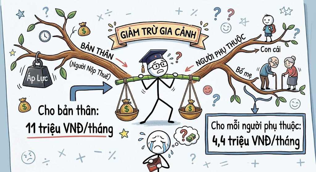 Sơ đồ giảm trừ gia cảnh thuế TNCN