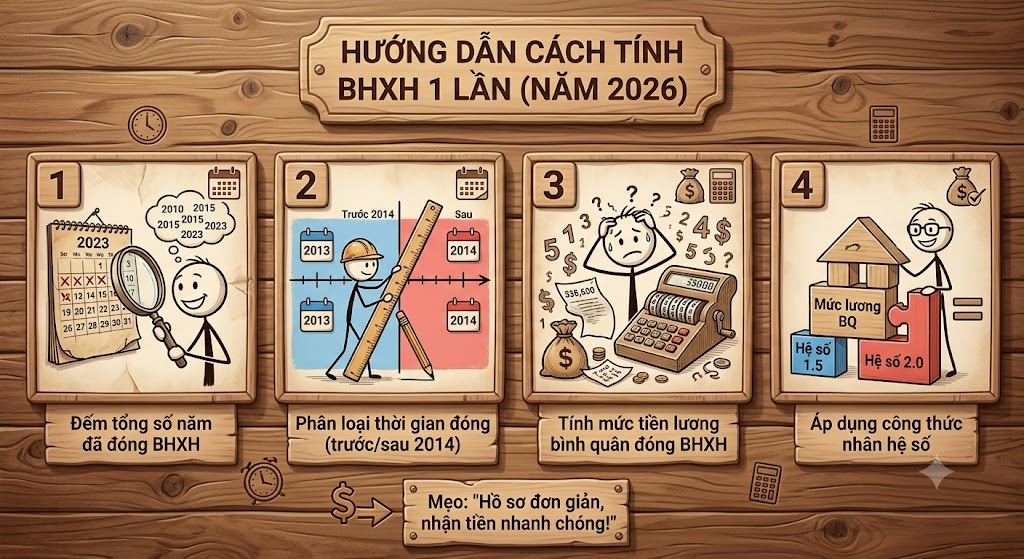 Hướng dẫn cách tính bảo hiểm xã hội 1 lần mới nhất