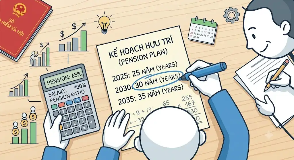 Ví dụ cách tính lương hưu